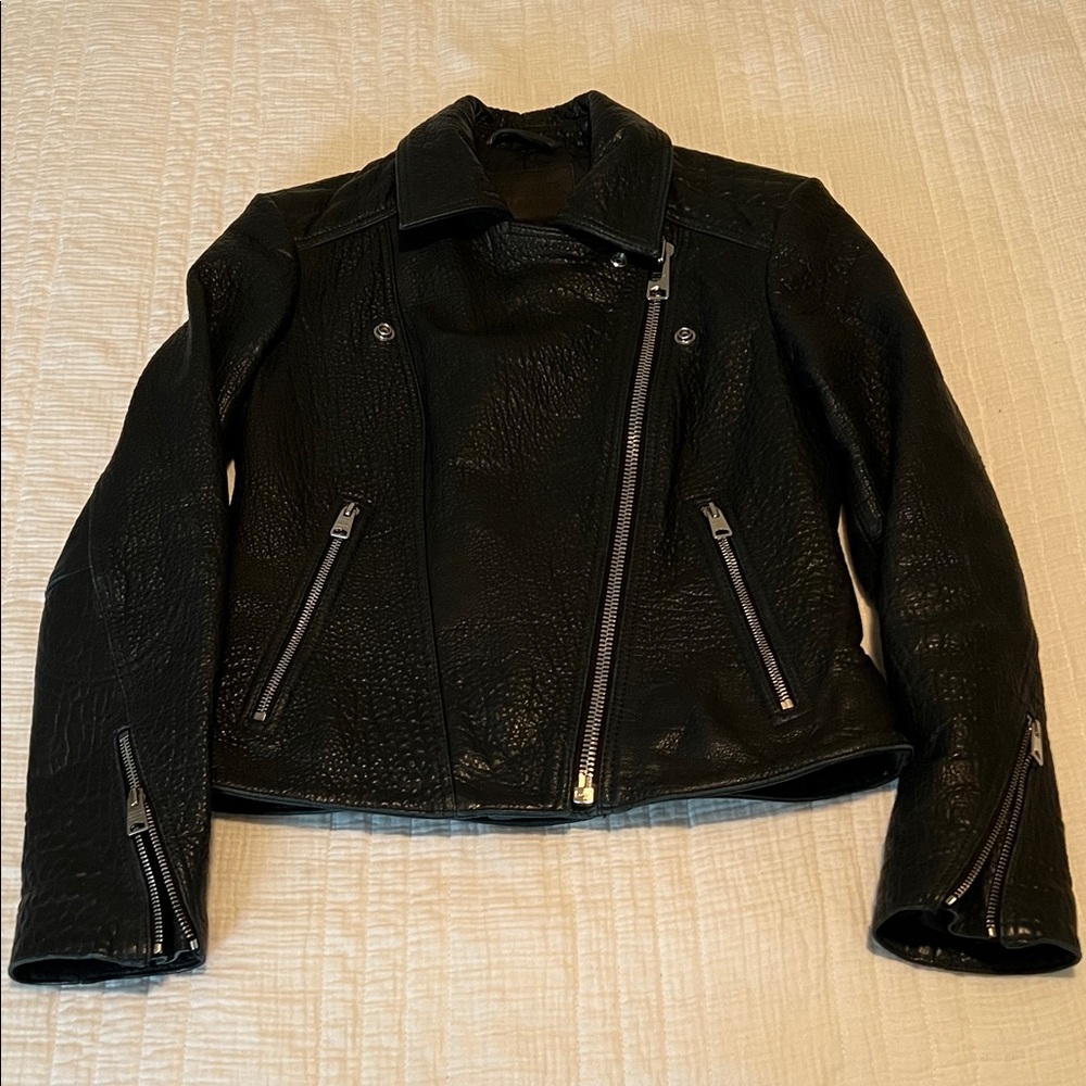 Leather biker jacket by AllSaints UK8/US4